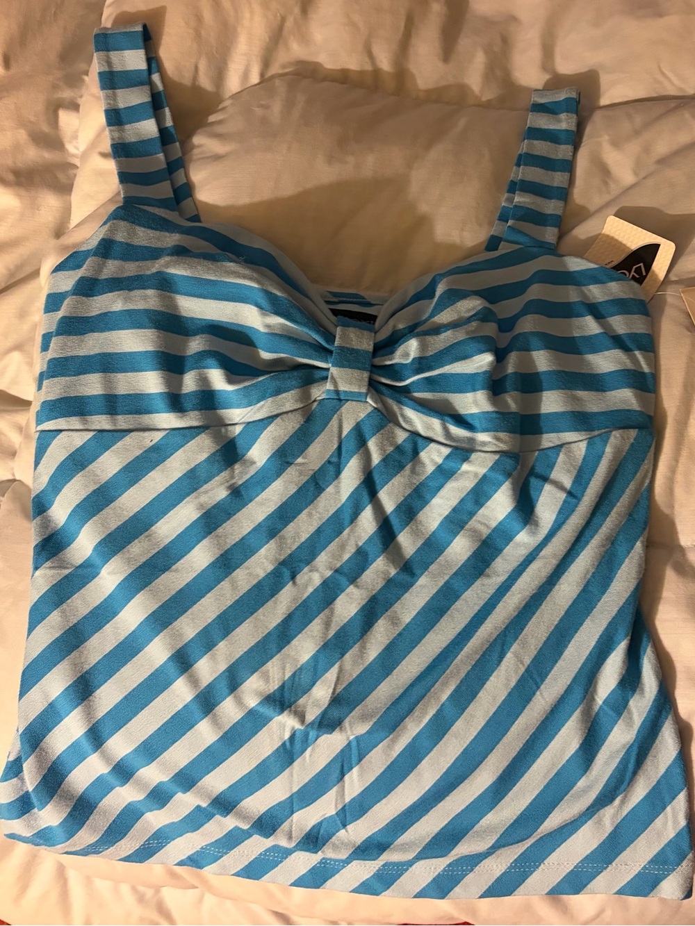 Blue Striped Tankini Top - Unbranded